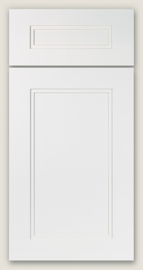 Austin door featuring drawer door style (top) and cabinet door style (bottom)