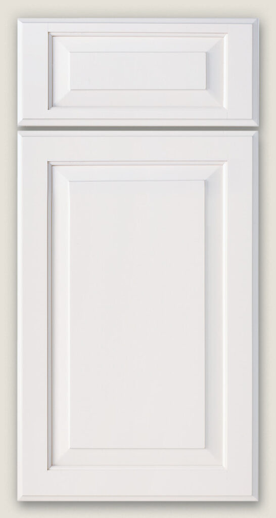 Benton square door featuring drawer door style (top) and cabinet door style (bottom)