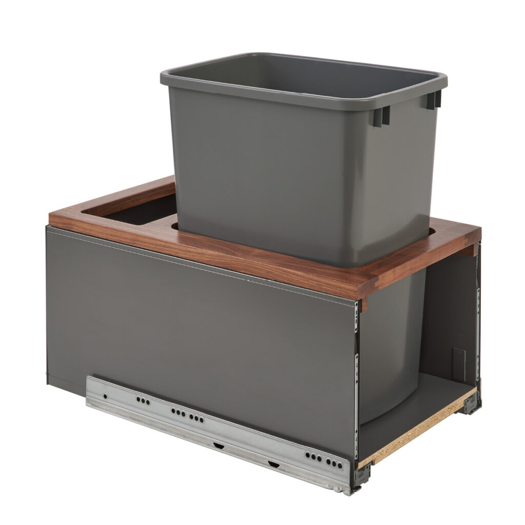 Wooden insert of the Legrabox single waste container with Legrabox frame