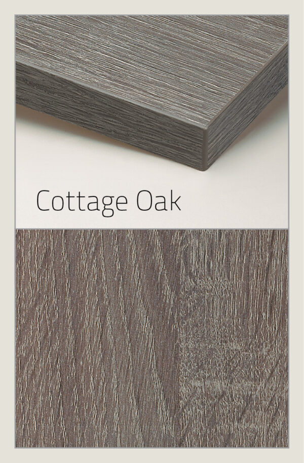 Linea Cottage Oak made of melamine a premium engineered material showcase wood grain detailing