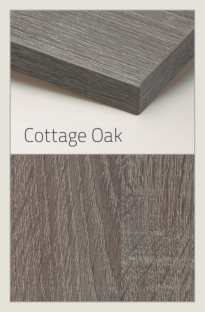 Linea Cottage Oak made of melamine a premium engineered material showcase wood grain detailing