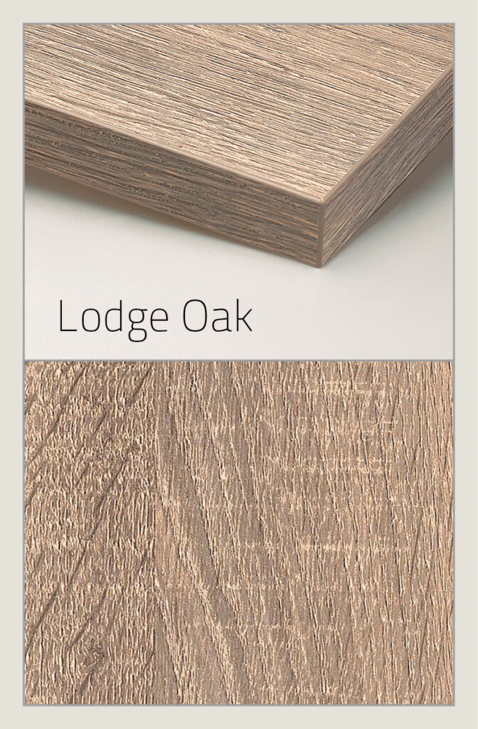 Linea Lodge Oak made of melamine a premium engineered material showcase wood grain detailing