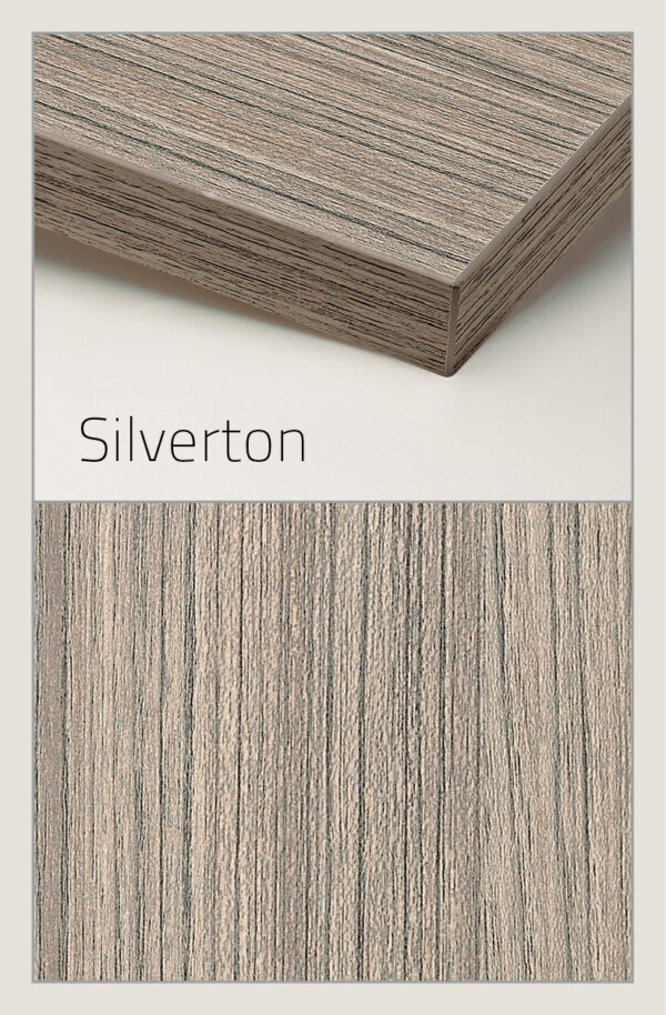 Silverton made of melamine a premium engineered material showcase vertical wood grain detailing