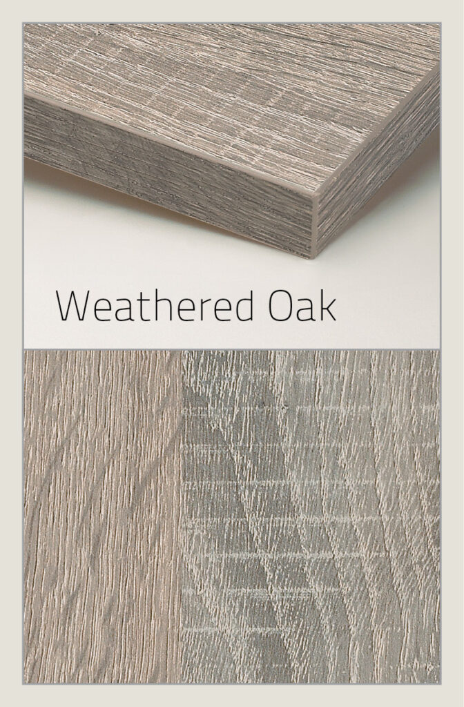 Weathered Oak made of melamine a premium engineered material showcase wood grain detailing