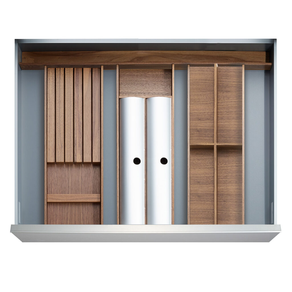 Walnut wooden drawer accessories in the style straightline moscow