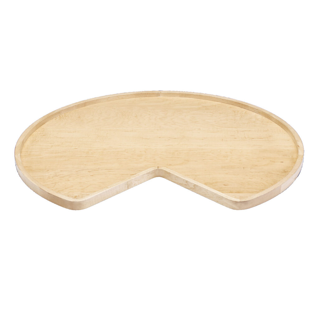 Corner Lazy Susan made of wood in kidney-shape