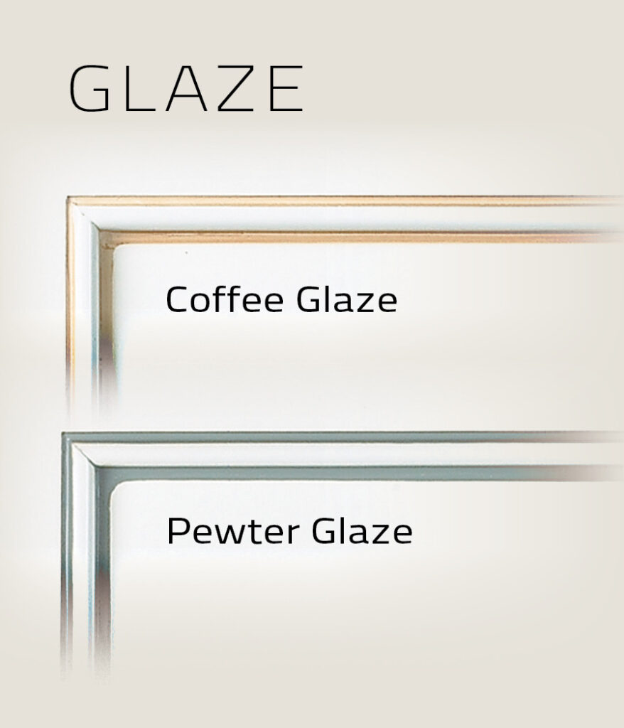 Painted glaze options: Coffee Glaze and Pewter Glaze