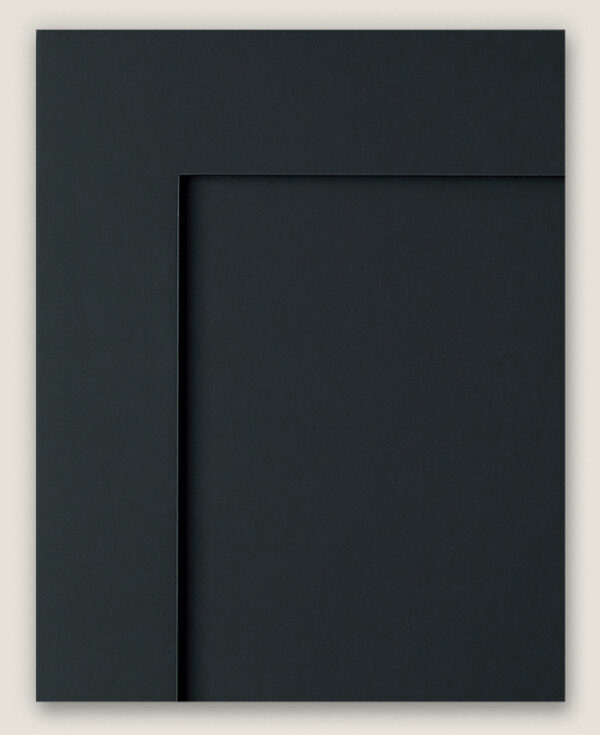 Sample cut of wooden door painted with the Tricorn Black finish