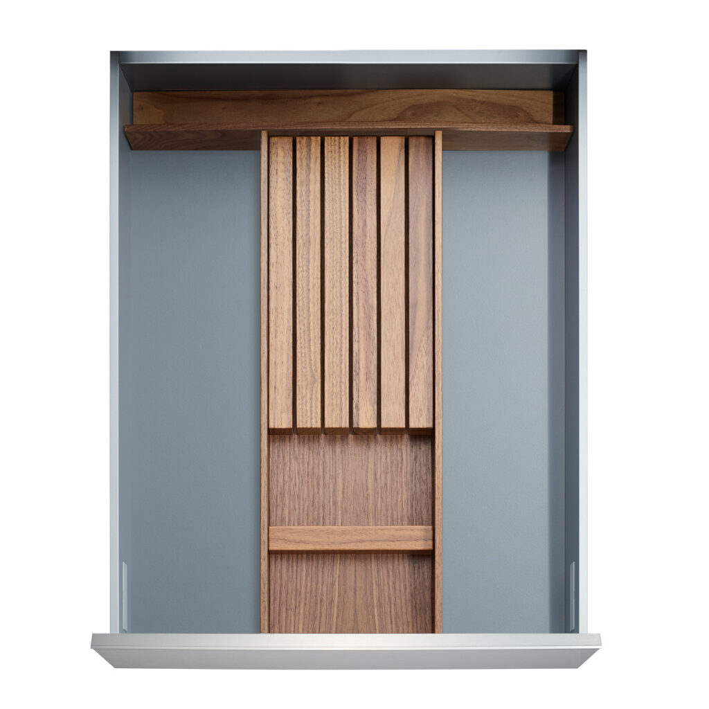 Walnut drawer accessories inserts in the style straightline San Francisco