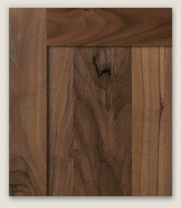 Sample cut of walnut door stained in the shade caramel